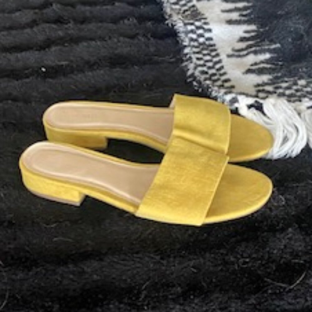 Faux suede sandals